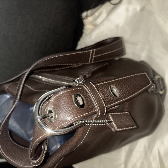 Authentic Coach Brown Pebble Leather Duffle Convertible crossbody shoulder bag - Picture 1 of 10